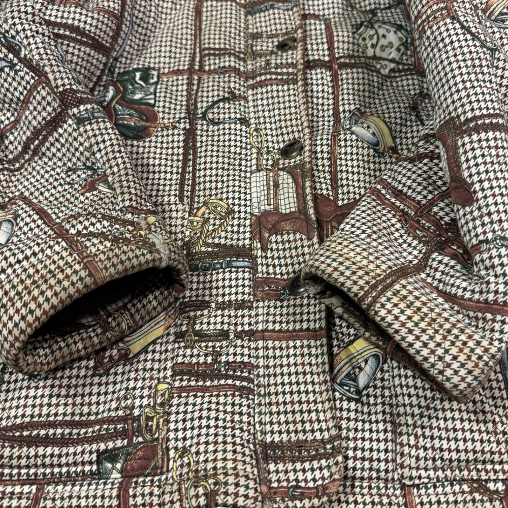 Vintage 90s Jones New York Sport Equestrian Quilted Jacket Women's Large FLAW - Picture 3 of 10